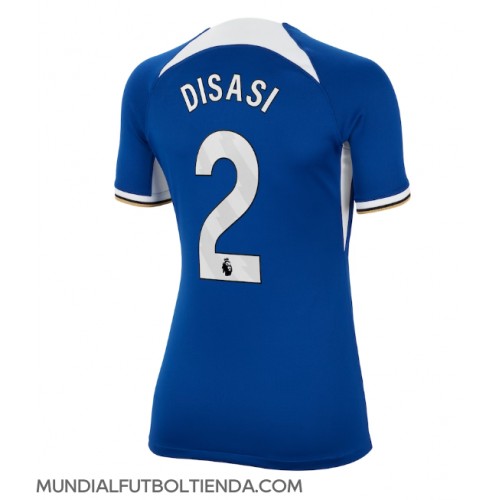 Camiseta Chelsea Axel Disasi #2 Primera Equipación Replica 2023-24 para mujer mangas cortas